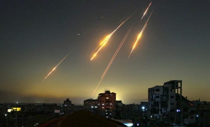 Iranian Ballistic Missiles Moments Before Impacting Israel