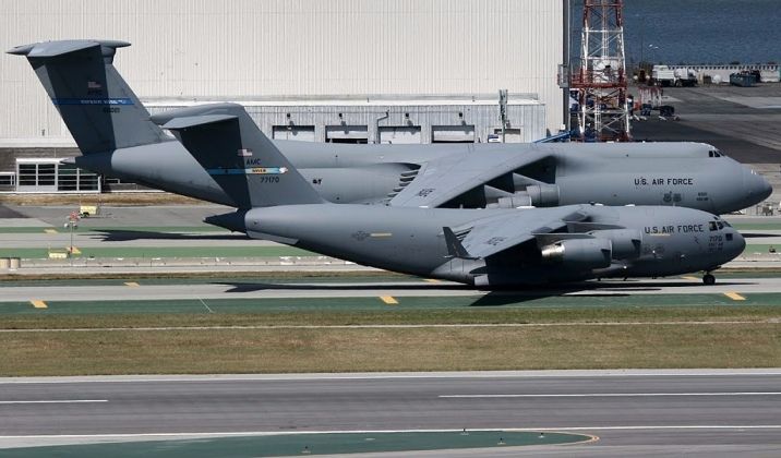 U.S. Air Force C-5 and C-17 Strategic Airlifters