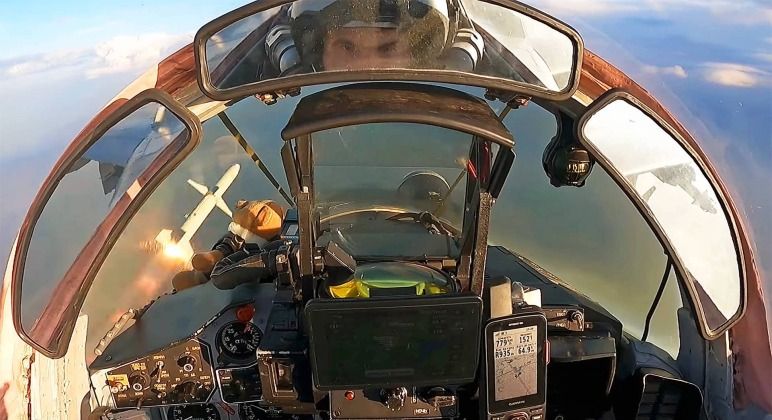 Ukrainian MiG-29 Fires U.S.-Supplied AGM-88 HARM Anti-Radiation Missile