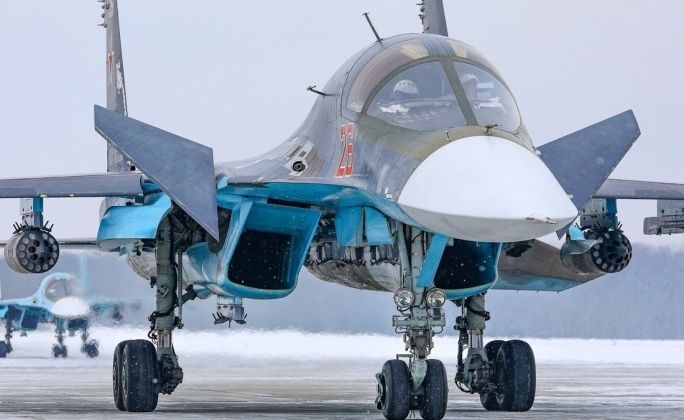 Su-34 Configured For Close Air Support with Rocket Pods