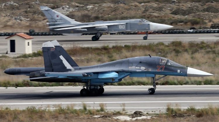 Su-24M (background) and Su-34