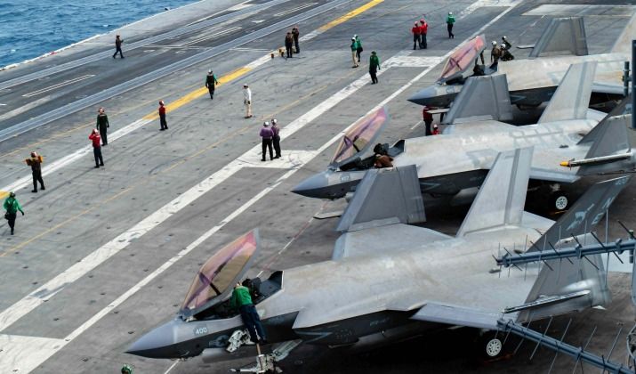 F-35C Fighters on U.S. Navy Supercarrier