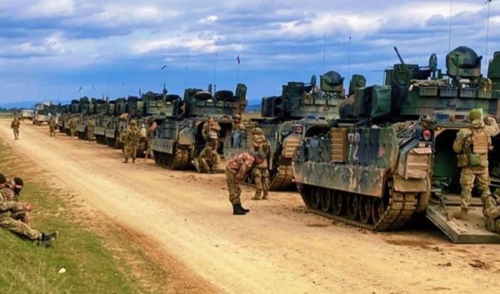 Summer Picture of Ukrainian Army 47th Brigade with Newly Delivered American Bradley Vehicles