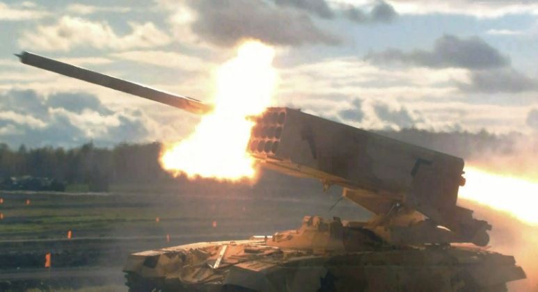 Launch of Strike By TOS-1A Thermobaric Rocket Artillery System