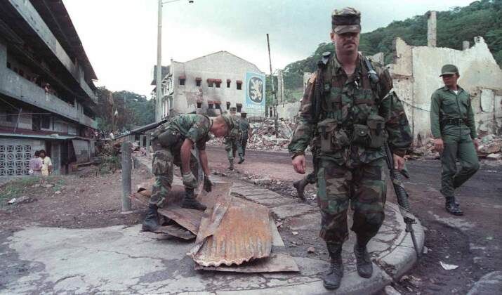 U.S. Troops in Panama Following Illegal Invasion of 1989