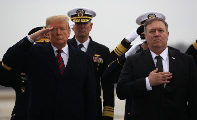 U.S. President Donald Trump and Stat Secretary Mike Pompeo 