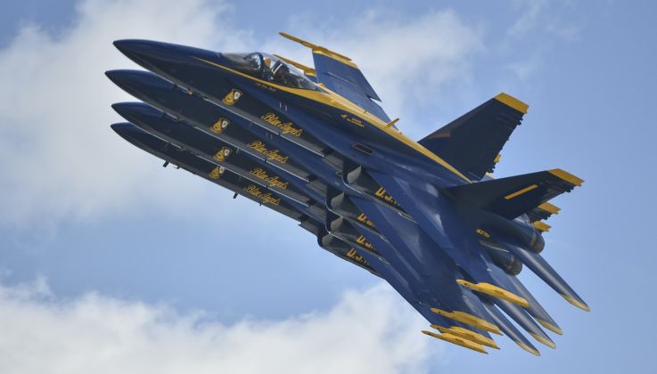 Blue Angels F-18 Hornets in Formation