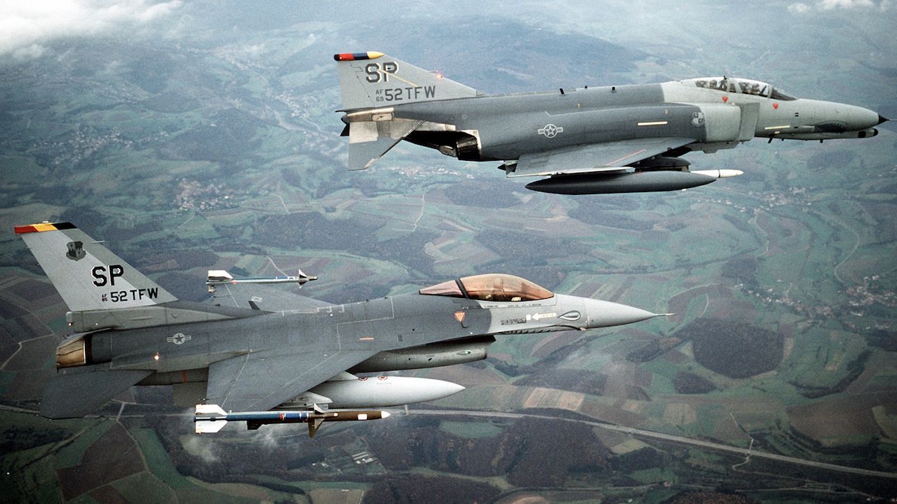 F-4 Phantom and F-16 Fighting Falcon
