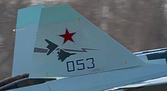 Okhotnik-B and Su-57 on Tail Fin of Su-57 Prototype