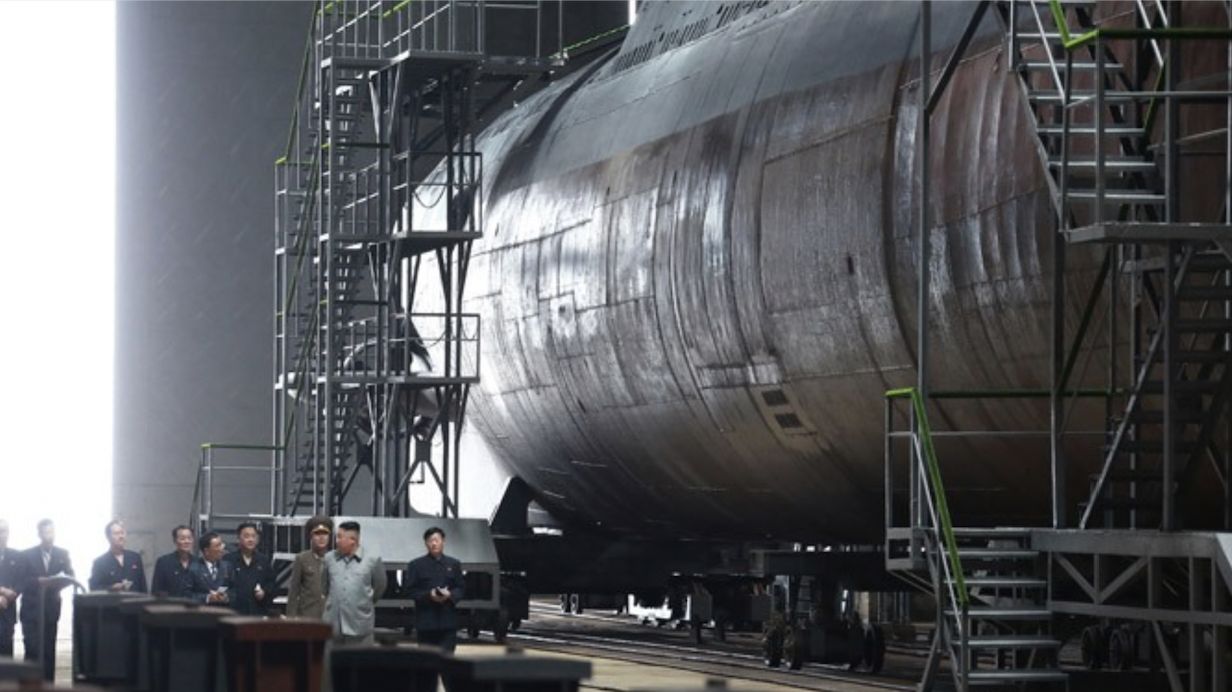North Korean Leadership Inspects New Submarine - July 2019