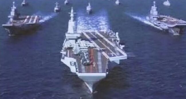 Type 002 Carrier Flanked by Type 001A and Type 001 Class Ships - concept art