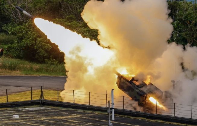 Republic of China Army HIMARS Live Fire Test Launch