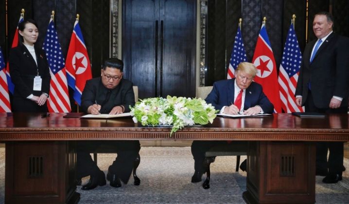 President Trump and Chairman Kim Jong Un During 2018 Summit Meeting