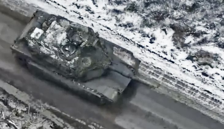 Ukrainian Army Abrams Tank in First Frontline Deployment Near Avdiivka