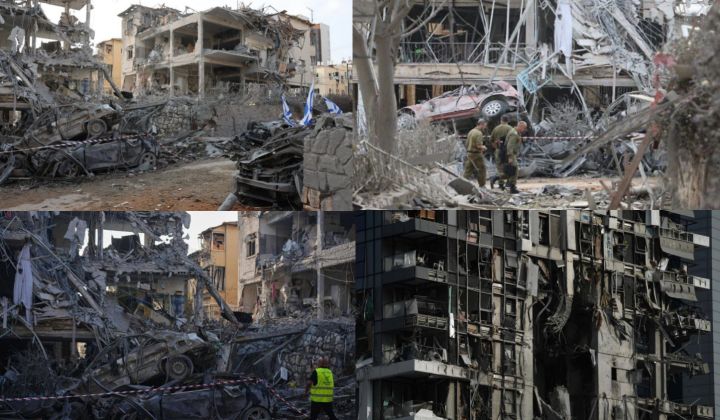 Destruction in Tel Aviv After Early Iranian Ballistic Missile Strikes