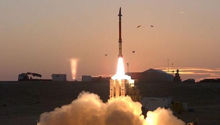Surface-to-Air Missile Launch From Israeli David`s Sling Air Defence System