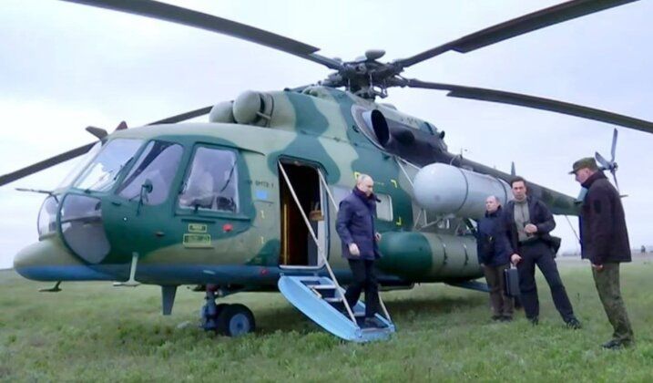 President Putin Disembarks From Helicopter