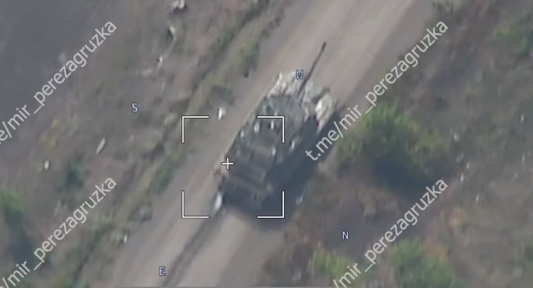 U.S.-Supplied Ukrainian M1A1 Abrams Tank Near Pokrovsk Seconds Before Drone Strike