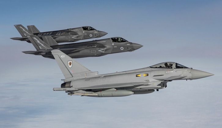 Eurofighter (front) and F-35s