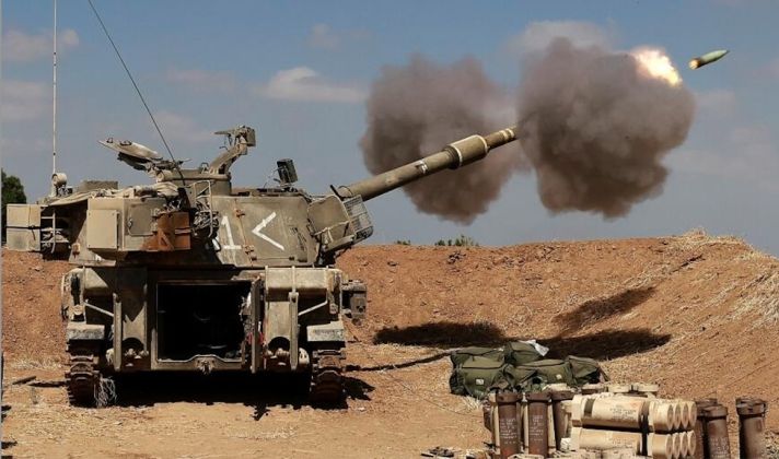 Israeli Howitzer Fires 155mm Shell Into Gaza 