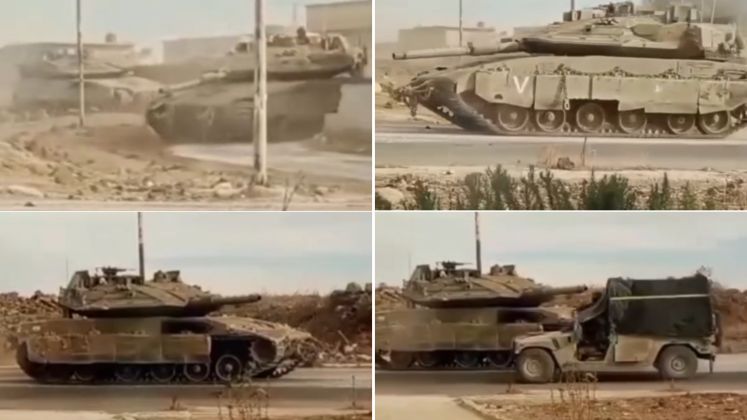 Israeli Merkava Tanks Advancing Into Syria After Fall of Damascus