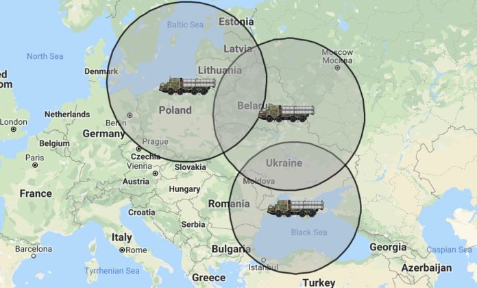Engagement Range of S-400 Systems Deployed in Russia and Crimea