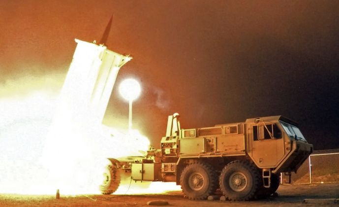 Surface to Air Missile Launch From American THAAD System