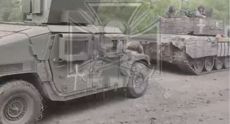 Polish Operated Humvee and Tank During Ukrainian Incursion into Russian Territory