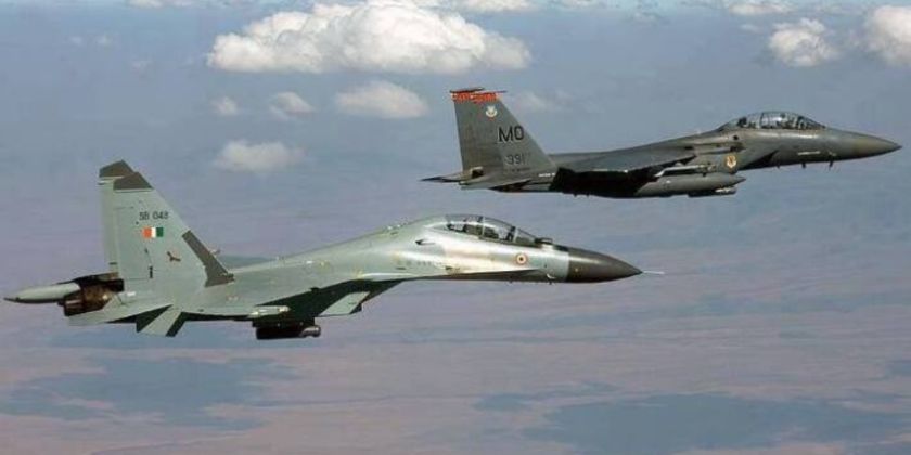 F-15 and Su-30MKI Fighters