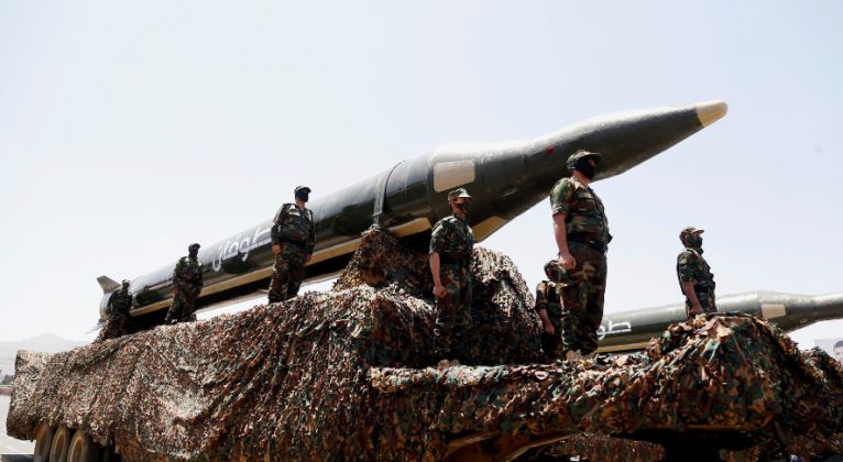 Ansurullah Coalition Medium Range Ballistic Missile on Parade