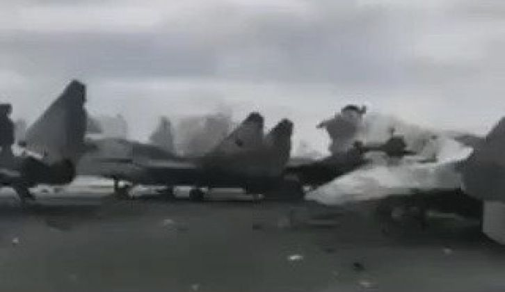 Damaged Ukrainian MiG-29 Fighters After Russian Strike