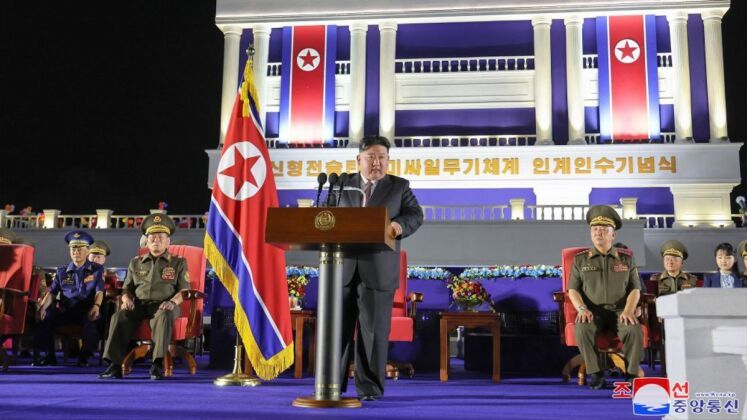 Chairman Kim Jong Un and Military Leaders at Handover Ceremony