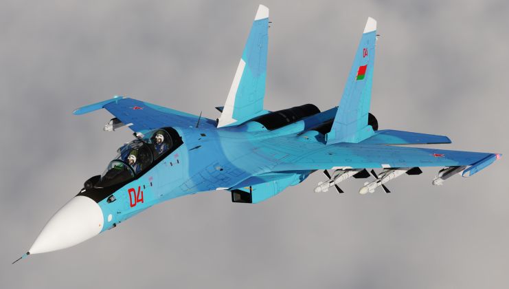 Belarusian Air Force Su-30SM with R-27 and R-73 Air to Air Missiles