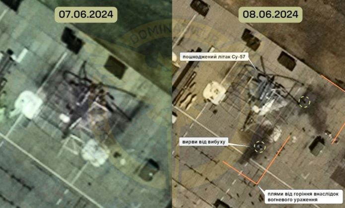 Image From Defense Intelligence of Ukraine Claiming to Show Damage to Su-57