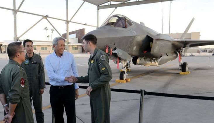 Defence Minister Dr Ng Eng Hen Views F-35A at Luke Air Force Base