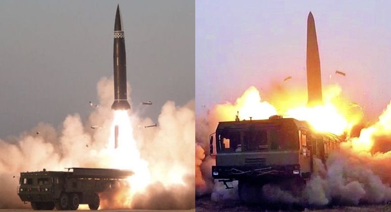 North Korean KN-23B (left) and Russian Iskander-M Ballistic Missile Systems