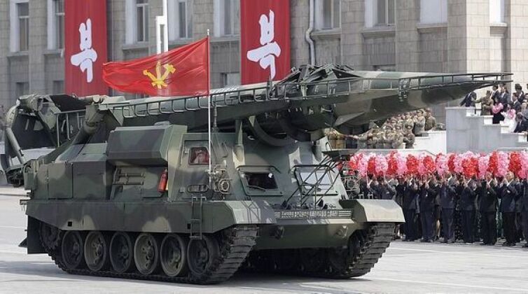 Hwasong-9 Ballistic Missile on Mobile Tracked Launcher
