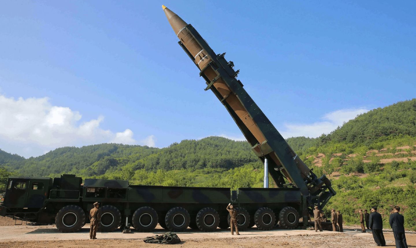 Hwasong-14 ICBM on Transporter Erector Launcher