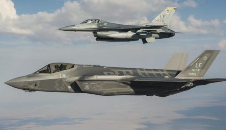 F-35 (front) and F-16 Single Engine Fighters