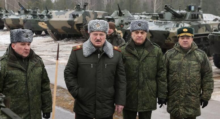 Belarusian President Aleksander Lukashenko with Army Units