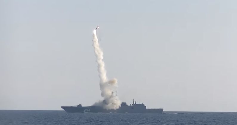 Zircon Launch From Russian Navy frigate Admiral Gorshkov