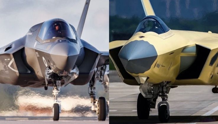 American F-35 (left) and Chinese J-20 Fifth Generation Fighters 