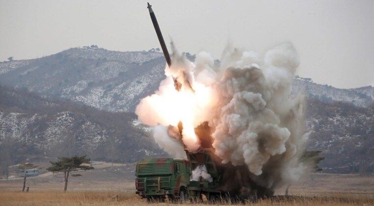 Launch of KN-09 Rocket Artillery 