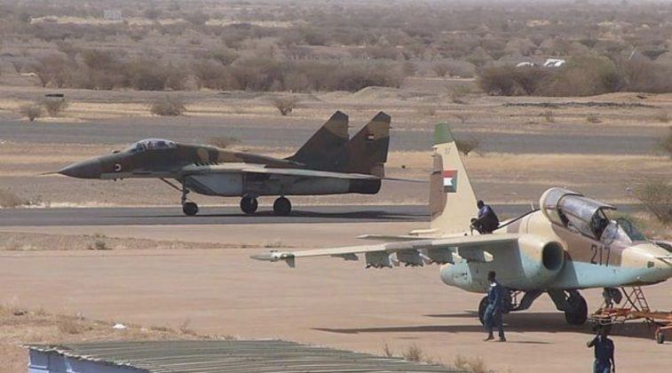 Sudanese Air Force Su-25 (front) and MiG-29