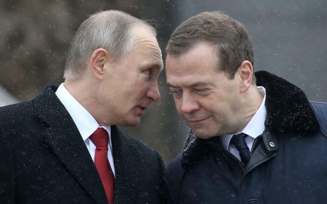 Russian President Putin and Former President Medvedev 