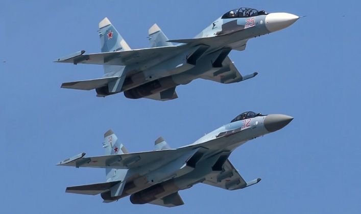 Russian Air Force Su-30SM (top) and Su-35