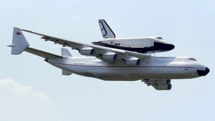 Soviet An-225 Carries Buran Space Plane