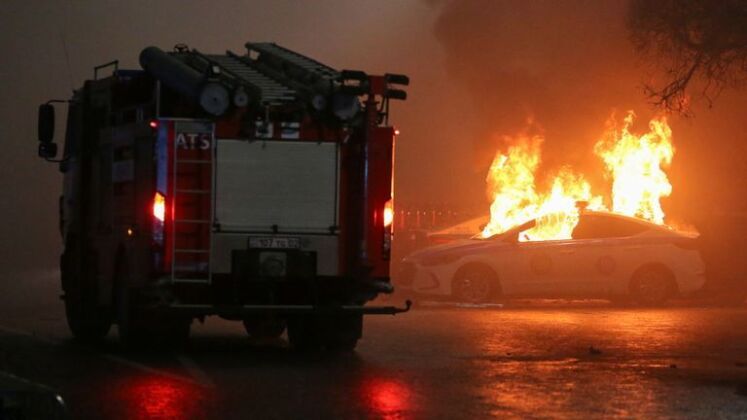 Authorities Respond as Car Torched By Rioters
