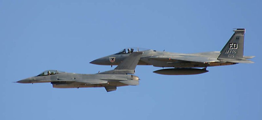F-16 Light Fighter (front) and F-15 Heavy Fighter
