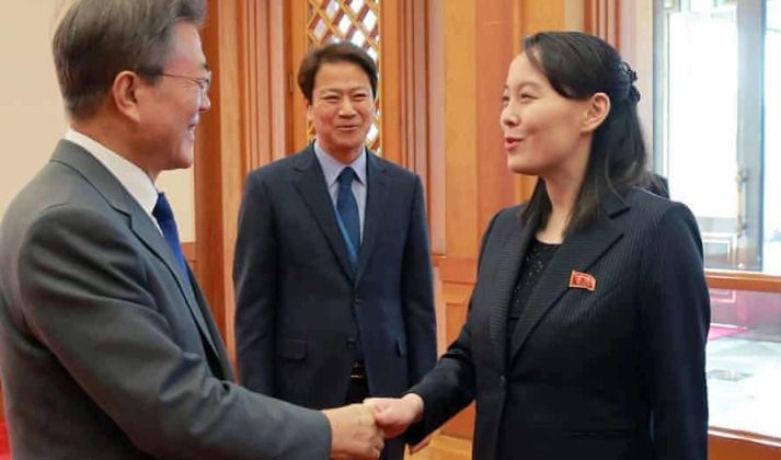 Kim Yo Jong and Moon Jae In